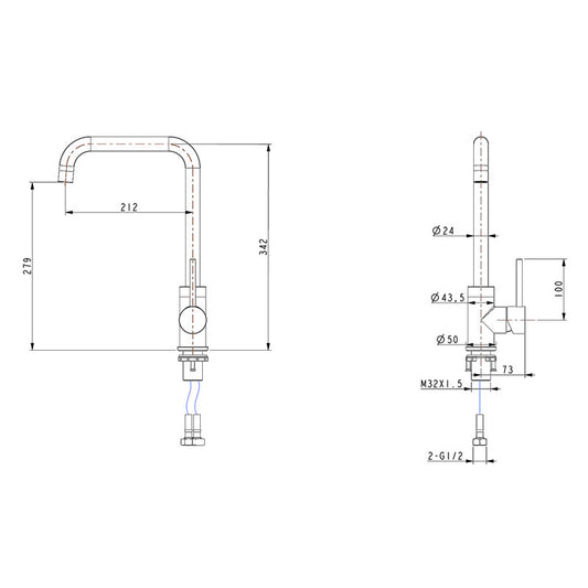 Chrome Standard Kitchen Mixer image 1