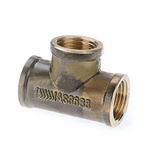 Brass Fitting - Screwed Tee 15mm (1/2") Lead Free