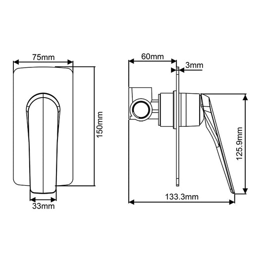 AU Chrome Wall Mixer image 1