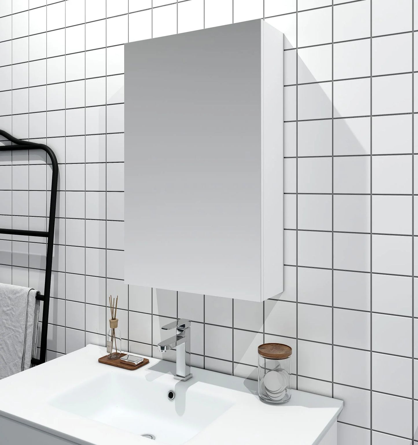 MERCIO MDF Shaving Cabinet 450mm - Gloss White image 0