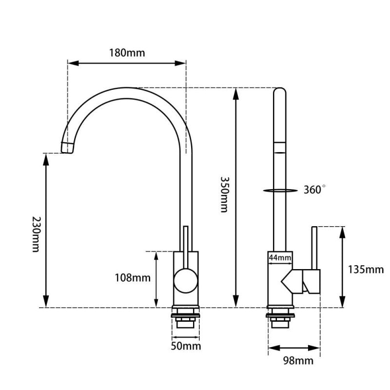 Brushed Nickel Standard Kitchen Mixer image 1