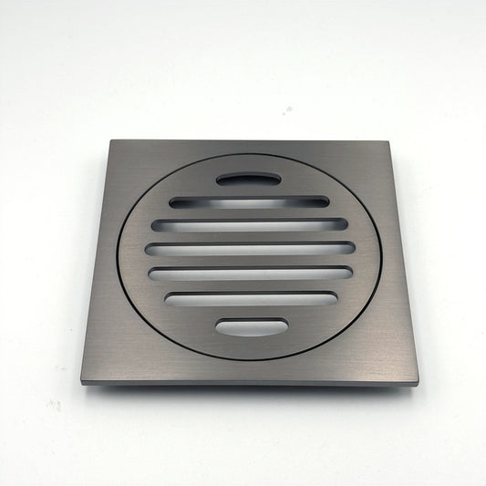 Square Slim Floor Waste Gunmetal 100mm KFG-101S-GM image 0