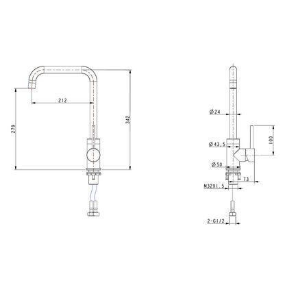 Chrome Standard Kitchen Mixer image 1