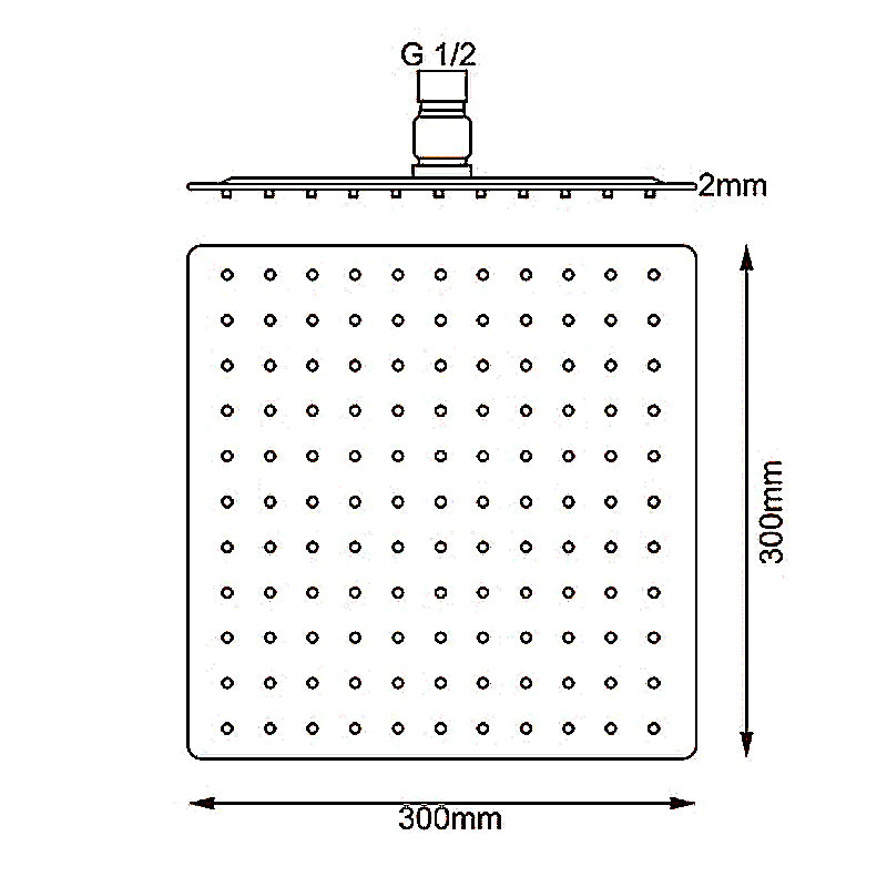 300mm Black Shower Head image 1