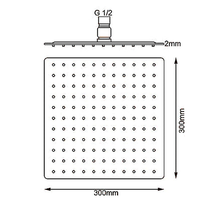 300mm Black Shower Head image 1