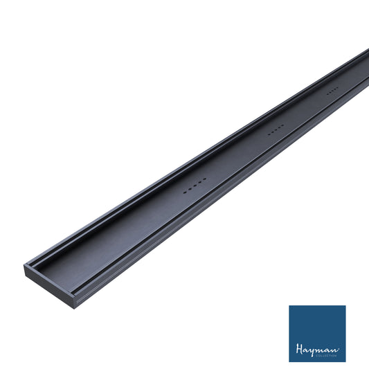 HAYMAN Aluminium Tile In Drain 3m x 100mm x 21mm Brushed Gunmetal image 0