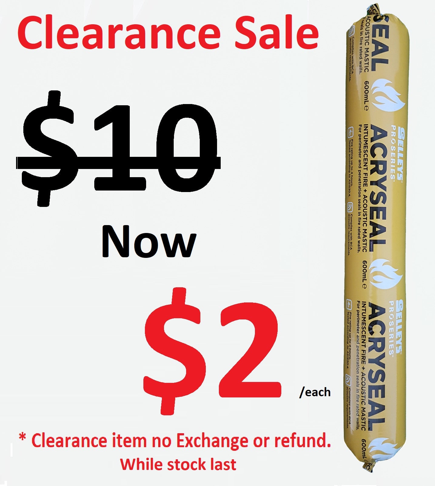 Selleys Proseries Acryseal Sealant Off White 600mL