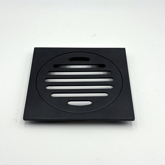 Square Slim Floor Waste Black 100mm KFG-101S-B image 0