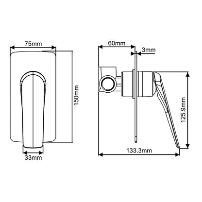 AU Chrome Wall Mixer image 1