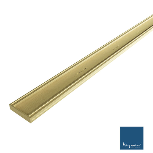 HAYMAN Aluminium Tile In Drain 3m x 100mm x 21mm Brushed Gold Light image 0