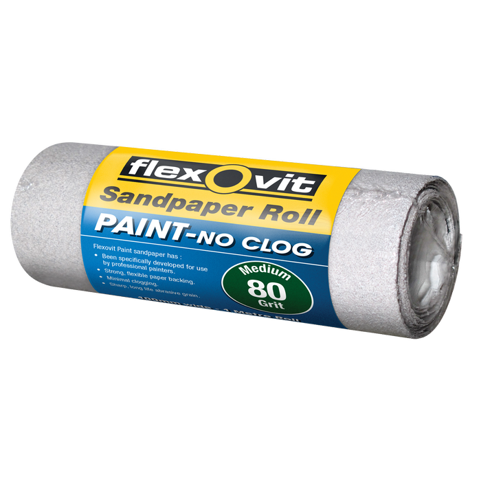 Flexovit 115mm x 1m 240 Grit No Clog Sandpaper Roll