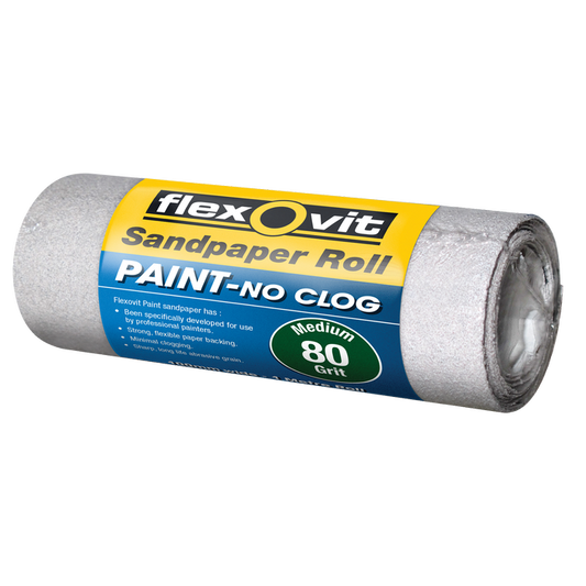 Flexovit 115mm x 1m 240 Grit No Clog Sandpaper Roll