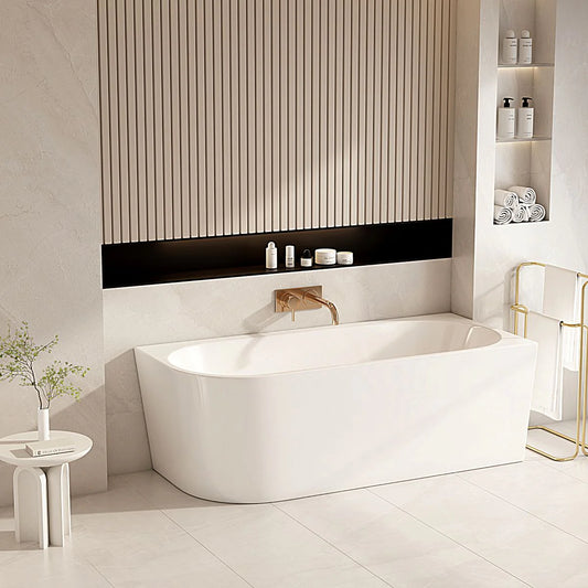 MERCIO Fortuna Ultra-Thin Back-to-Wall Bathtub - Gloss White image 0