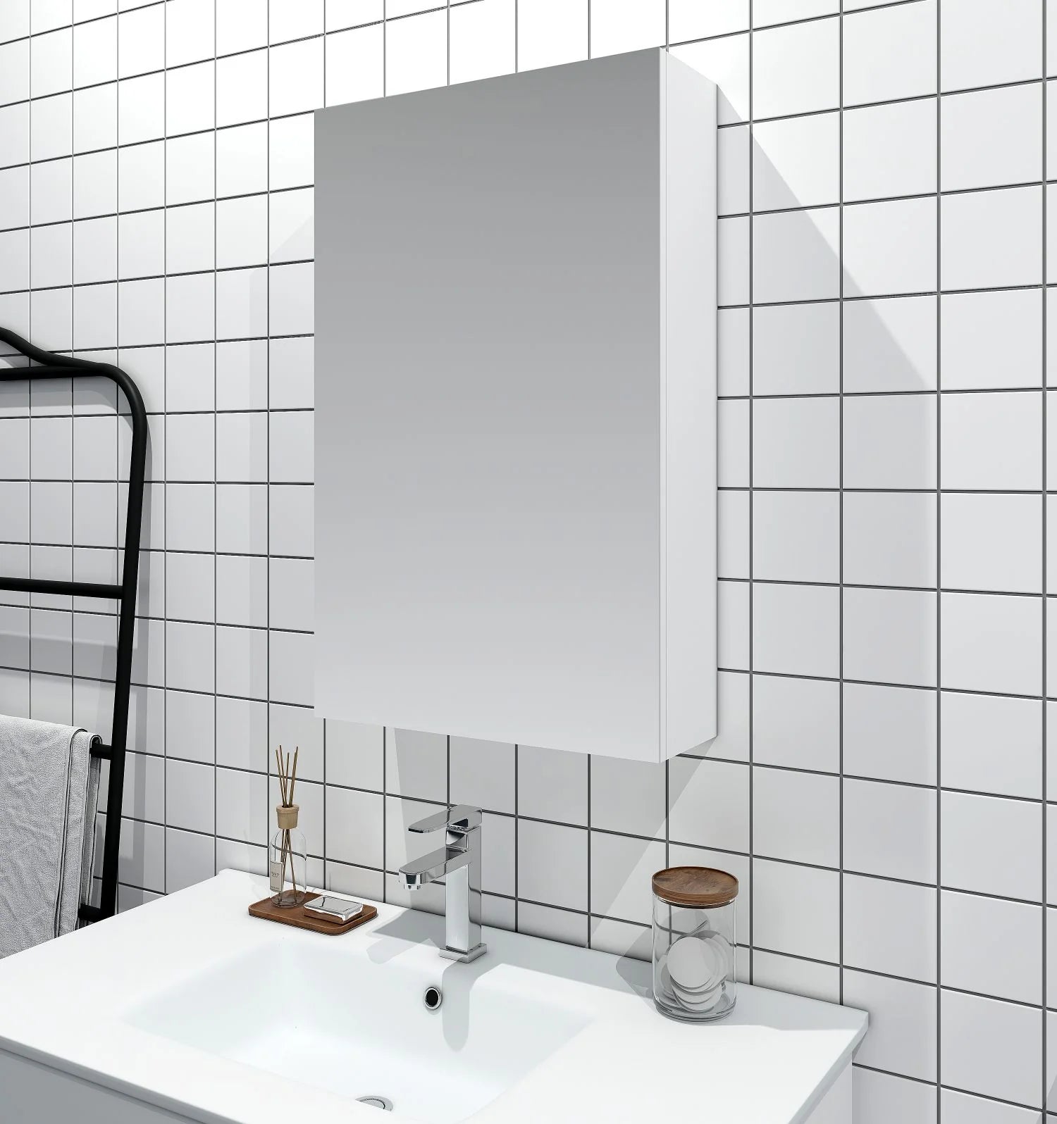 MERCIO MDF Shaving Cabinet 450mm - Gloss White image 0
