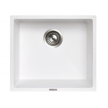 457x406mm White Granite Single Bowl Kitchen Sink image 0