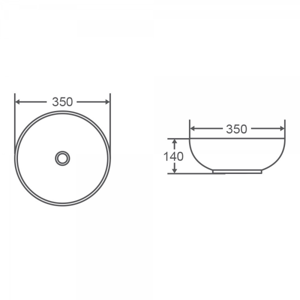 MERCIO Asti 87 Counter-top Round Basin - Matt Black image 2