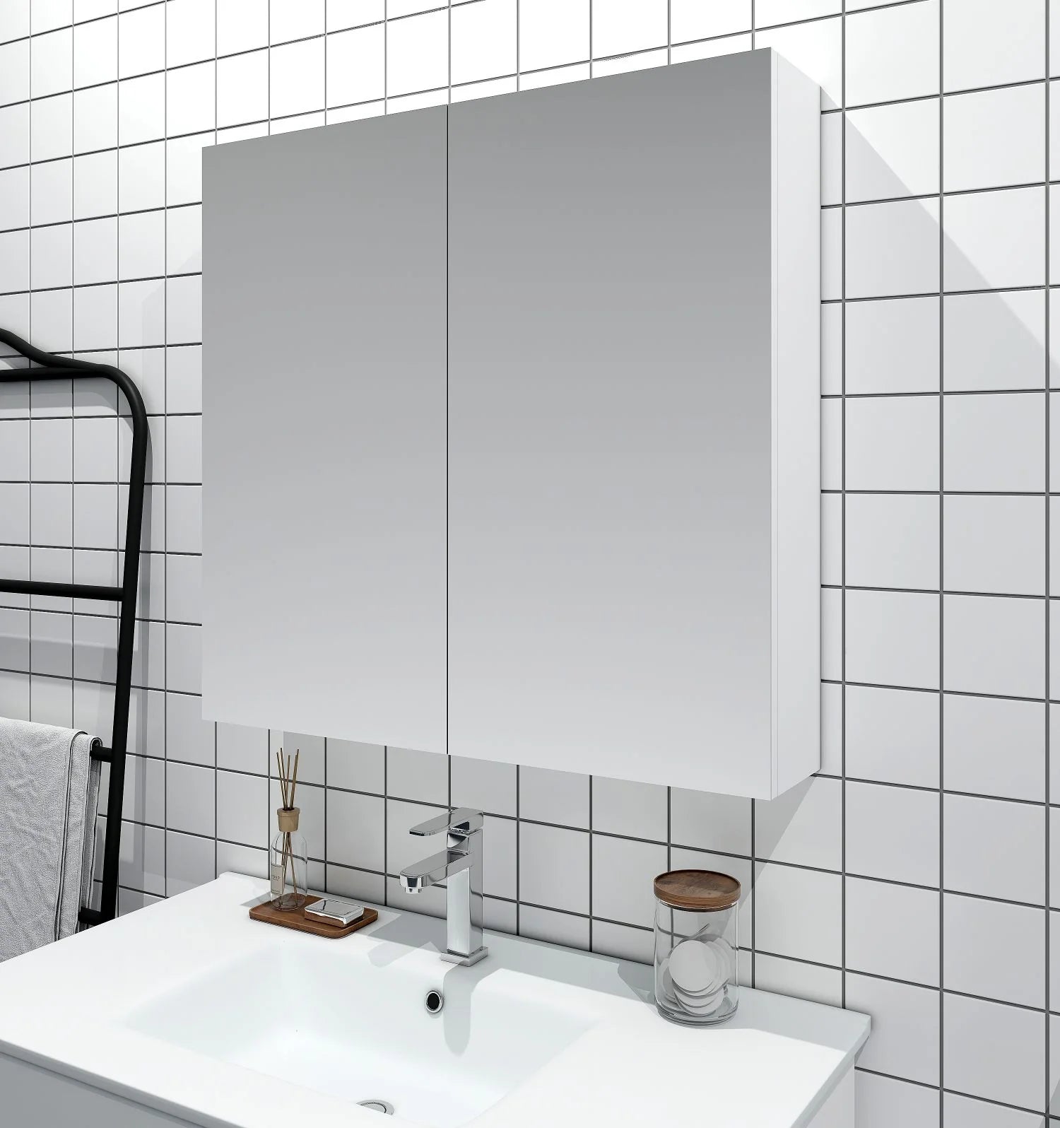 MERCIO MDF Shaving Cabinet 750mm - Gloss White image 0