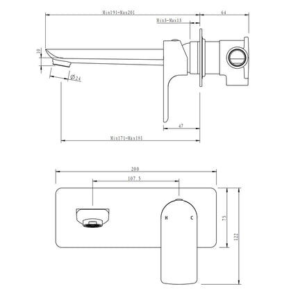 VOG Brushed Brass Spout Mixer image 1