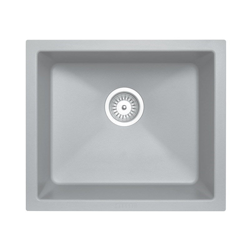 533x457mm Concrete Grey Granite Single Bowl Kitchen Sink image 0