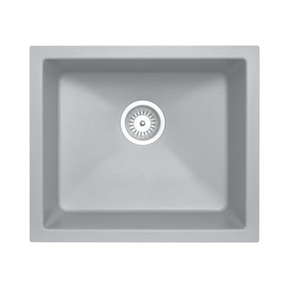 533x457mm Concrete Grey Granite Single Bowl Kitchen Sink image 0