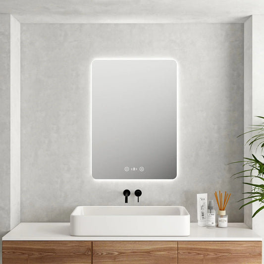 MERCIO Luna LED Rectangular Mirror 600mm - with Adjustable LED Lighting image 0