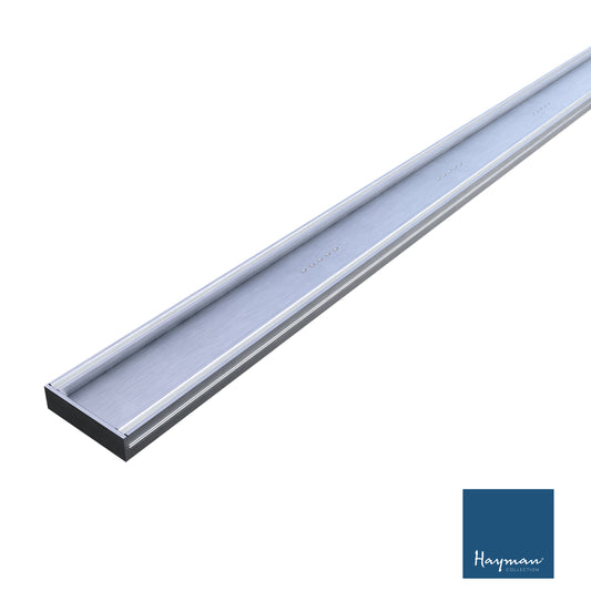 HAYMAN Aluminium Tile In Drain 3m x 100mm x 21mm Brushed Silver image 0