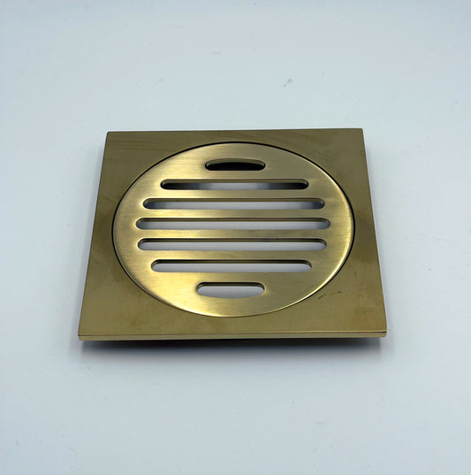Square Slim Floor Waste 100mm Brush Gold KFG-101S-BG image 0