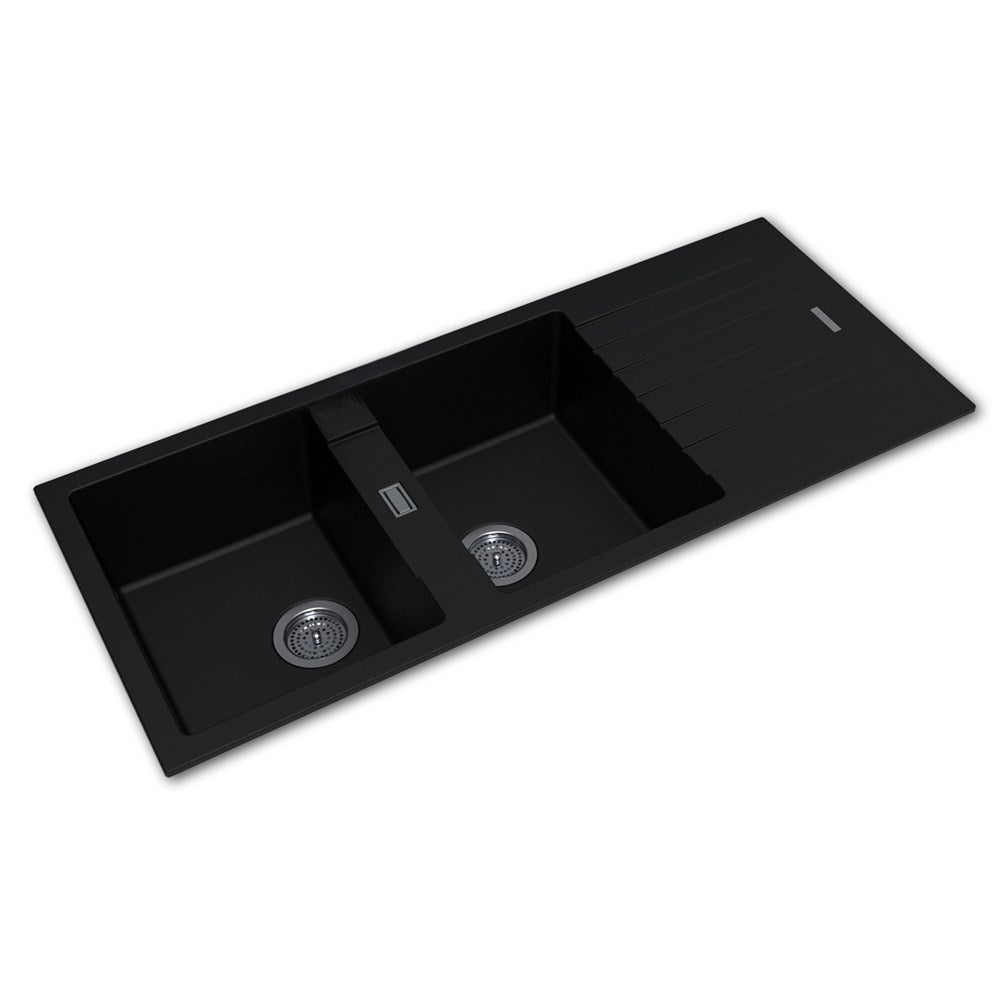 1000x500mm Black Granite Single Bowl Kitchen Sink image 0