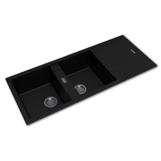 1000x500mm Black Granite Single Bowl Kitchen Sink image 0