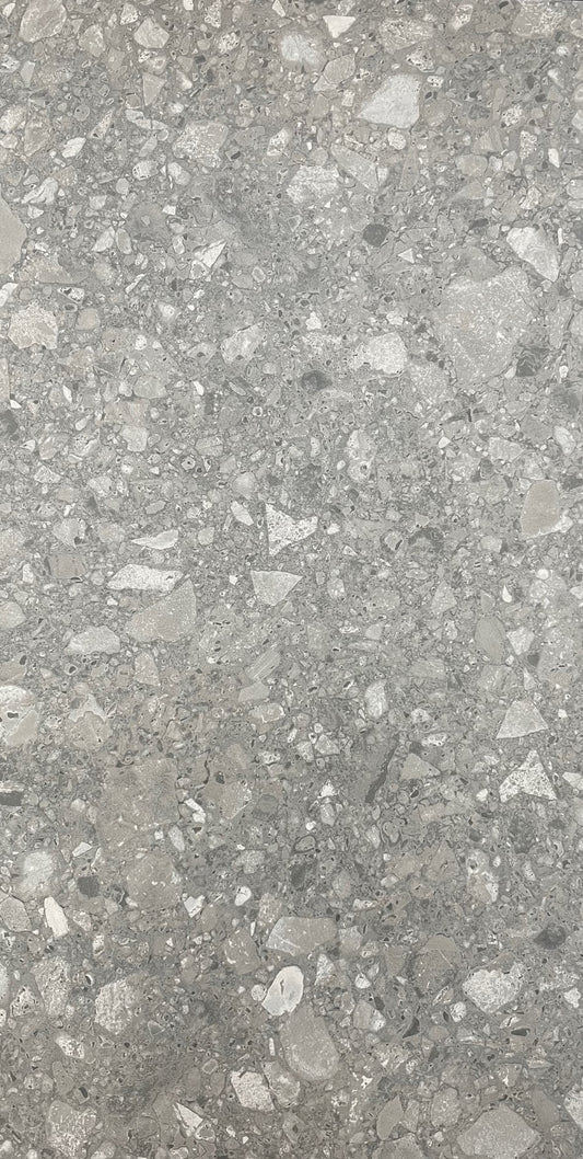 300*600 Vision Dk Grey Shaded Terrazzo Rect Glzd Porc Tile Tile image 0