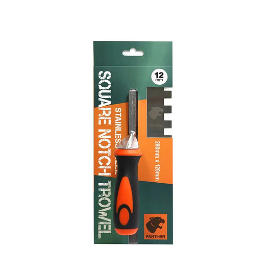 Stainless Steel Square Notched Trowel 12mm image 0