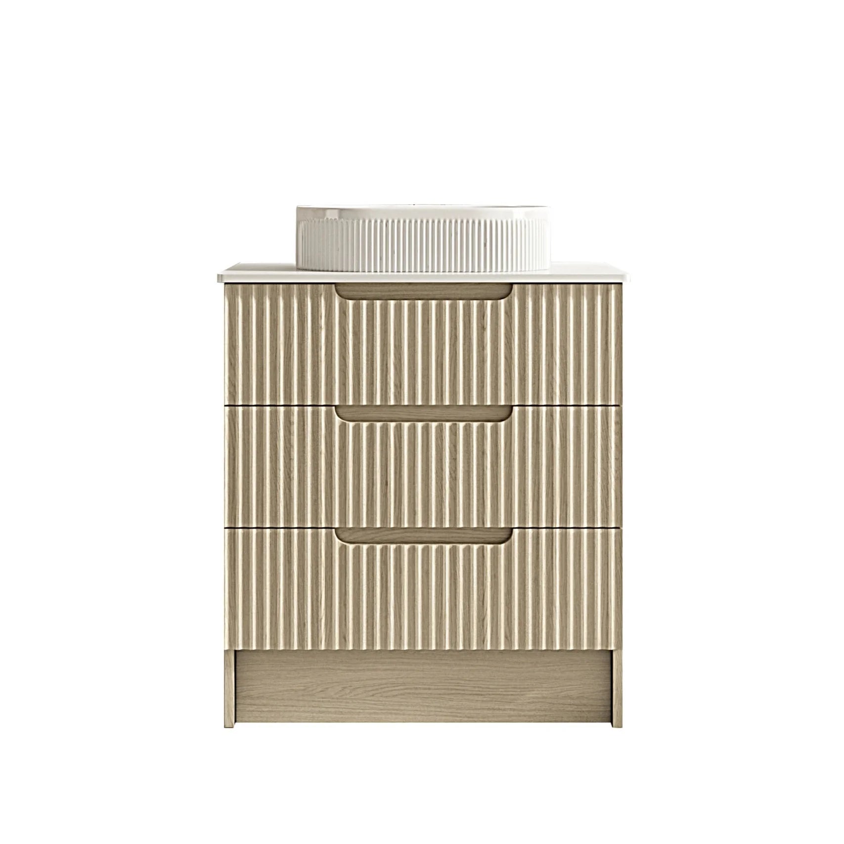 MERCIO Fluted Rhea 750mm Freestanding Cabinet - Natural Oak image 0