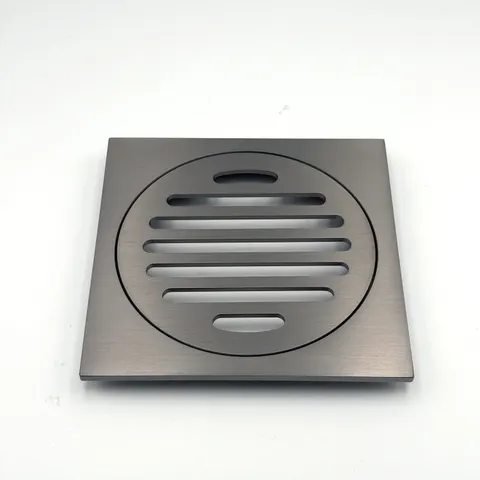 Square Slim Floor Waste Gunmetal 100mm KFG-101S-GM