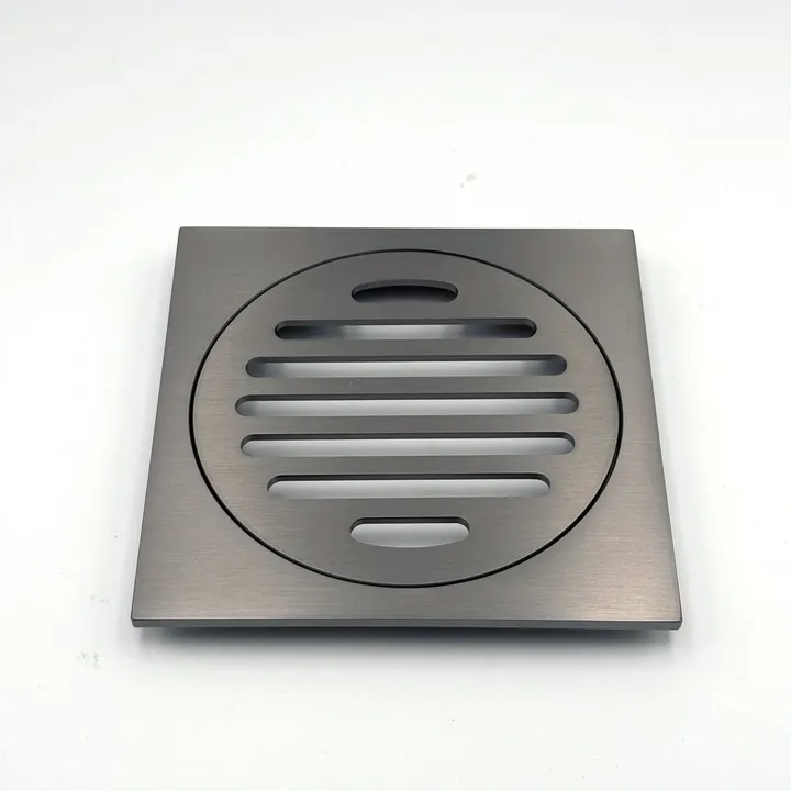 Square Slim Floor Waste Gunmetal 100mm KFG-101S-GM