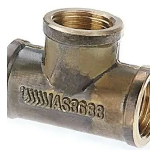 Brass Fitting - Screwed Tee 15mm (1/2") Lead Free