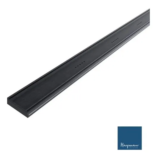 HAYMAN Aluminium Tile In Drain 100mm x 26mm Brushed Black (Per Metre)