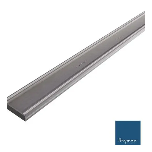 HAYMAN Aluminium Tile In Drain 3m x 100mm x 21mm Brushed Nickel