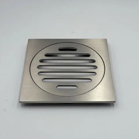 Square Slim Floor Waste Satin Nickel 100mm KFG-101S-SN