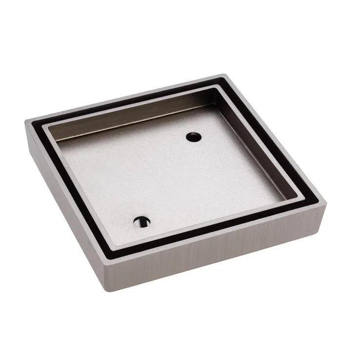 Slim Floor Waste Brushed Nickel 90mm