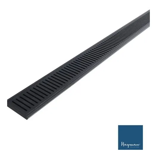 HAYMAN Aluminium Grate Drain 3m x 100mm x 14mm Brushed Black