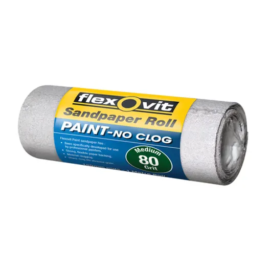 Flexovit 115mm x 1m 240 Grit No Clog Sandpaper Roll