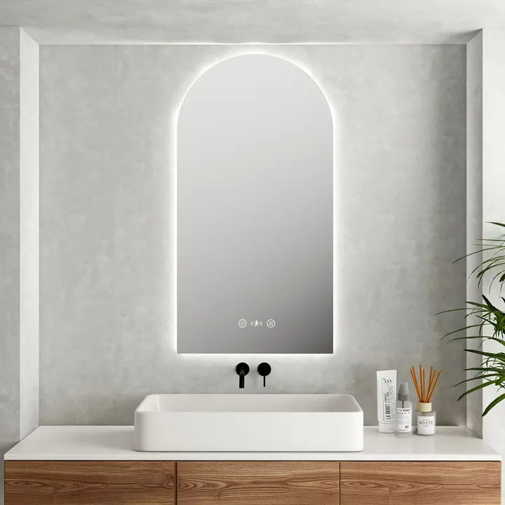 MERCIO Luna LED Arch Mirror 600 x 900mm - with Adjustable LED Lighting