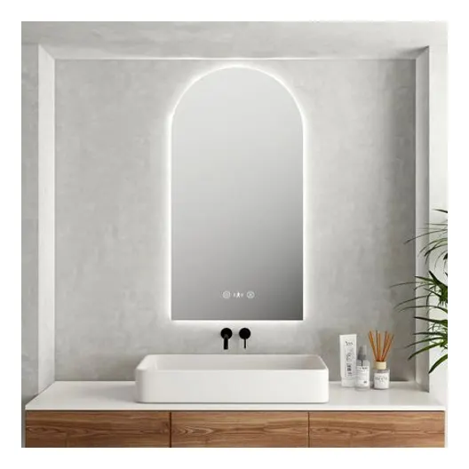 MERCIO Luna LED Arch Mirror 600 x 900mm - with Adjustable LED Lighting