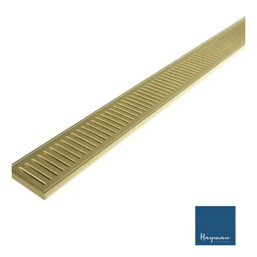 HAYMAN Aluminium Grate Drain 3m x 100mm x 14mm Brushed Gold Light