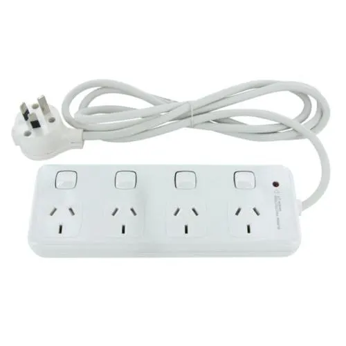 HPM General Purpose 4 Outlet 175J Surge Protected Switched Powerboard White