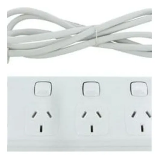 HPM General Purpose 4 Outlet 175J Surge Protected Switched Powerboard White