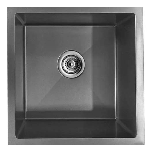 440x440x205mm Dark Grey Stainless Steel Single Bowl Kitchen Sink