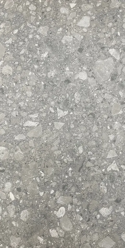 300*600 Vision Dk Grey Shaded Terrazzo Rect Glzd Porc Tile Tile
