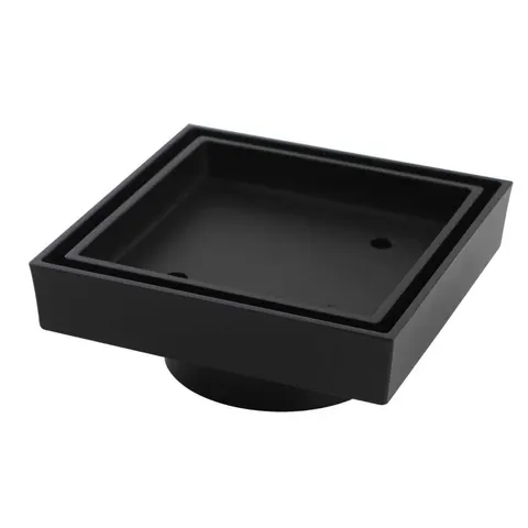 Slim Floor Waste Black 90mm