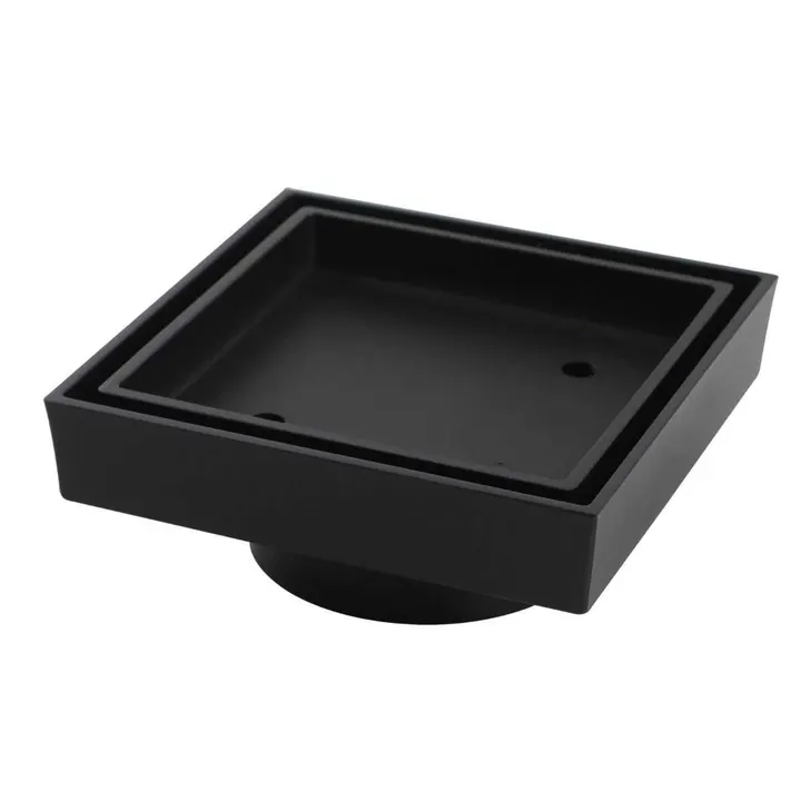 Slim Floor Waste Black 90mm